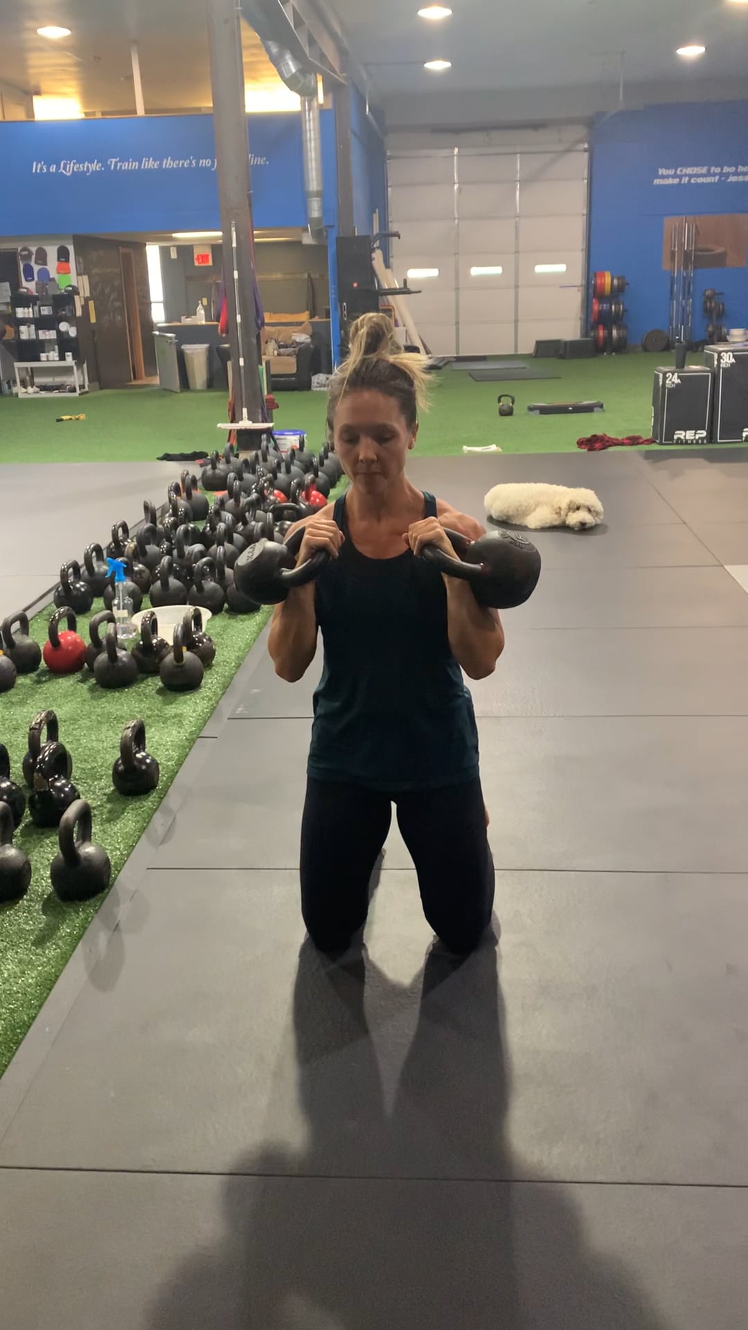 Tall kneeling offset KB press on Vimeo