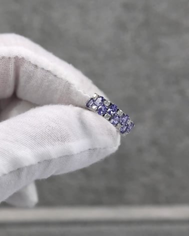 Video: 925 Silber Tanzanit Diamanten Ringe