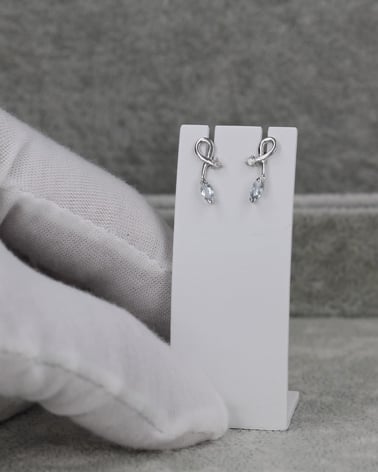 Video: 925 Silver Aquamarine Diamonds Earrings