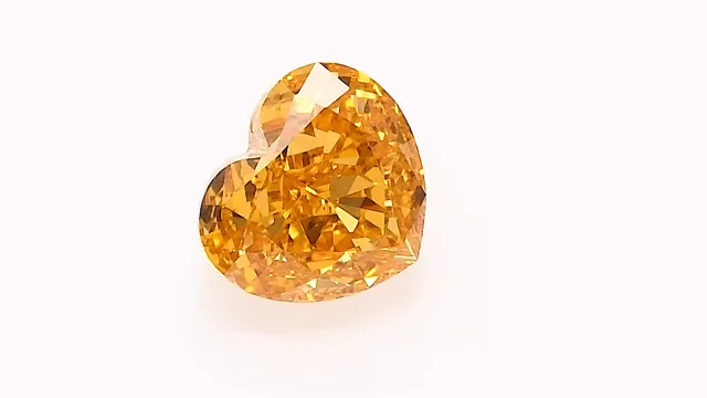 0.28 carat, Fancy Intense Orange Yellow Diamond, Heart Shape, SI1 Clarity,  GIA, SKU 565762