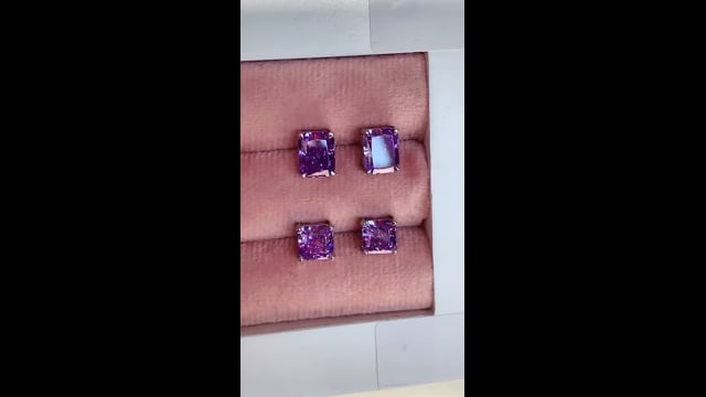 Серьги Gruolini фиолетовые ,белый металл (на выбор)