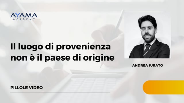 Il luogo di provenienza non è il paese di origine