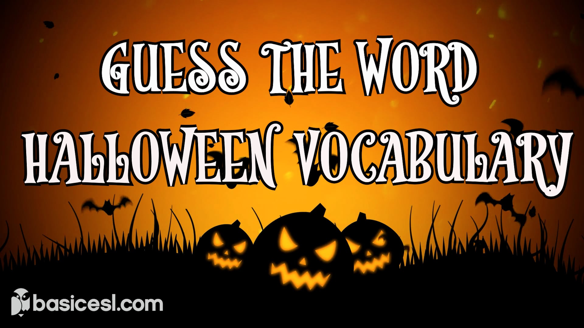 ESL Spooky Halloween Guessing Game Halloween Words English