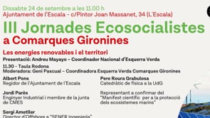 L'Escala acull dissabte les Jornades Ecosocialistes