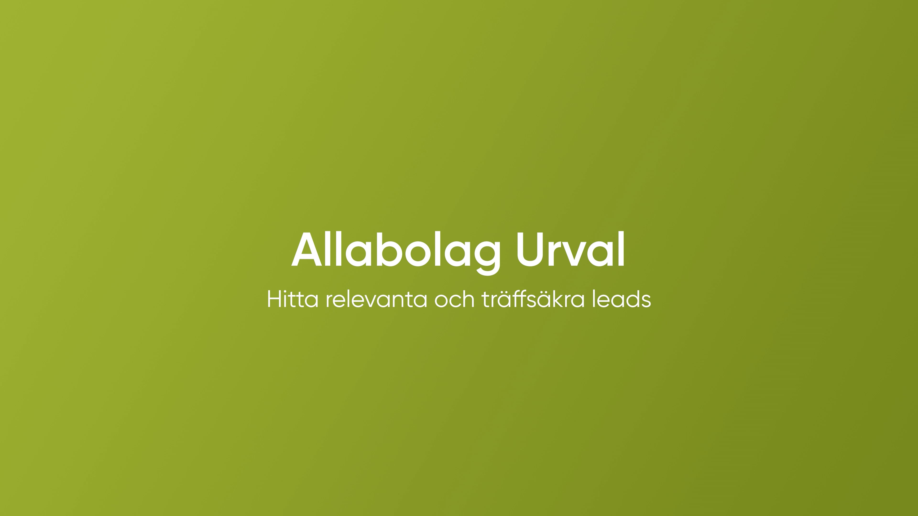 Verktyget Allabolag Urval.mp4 On Vimeo