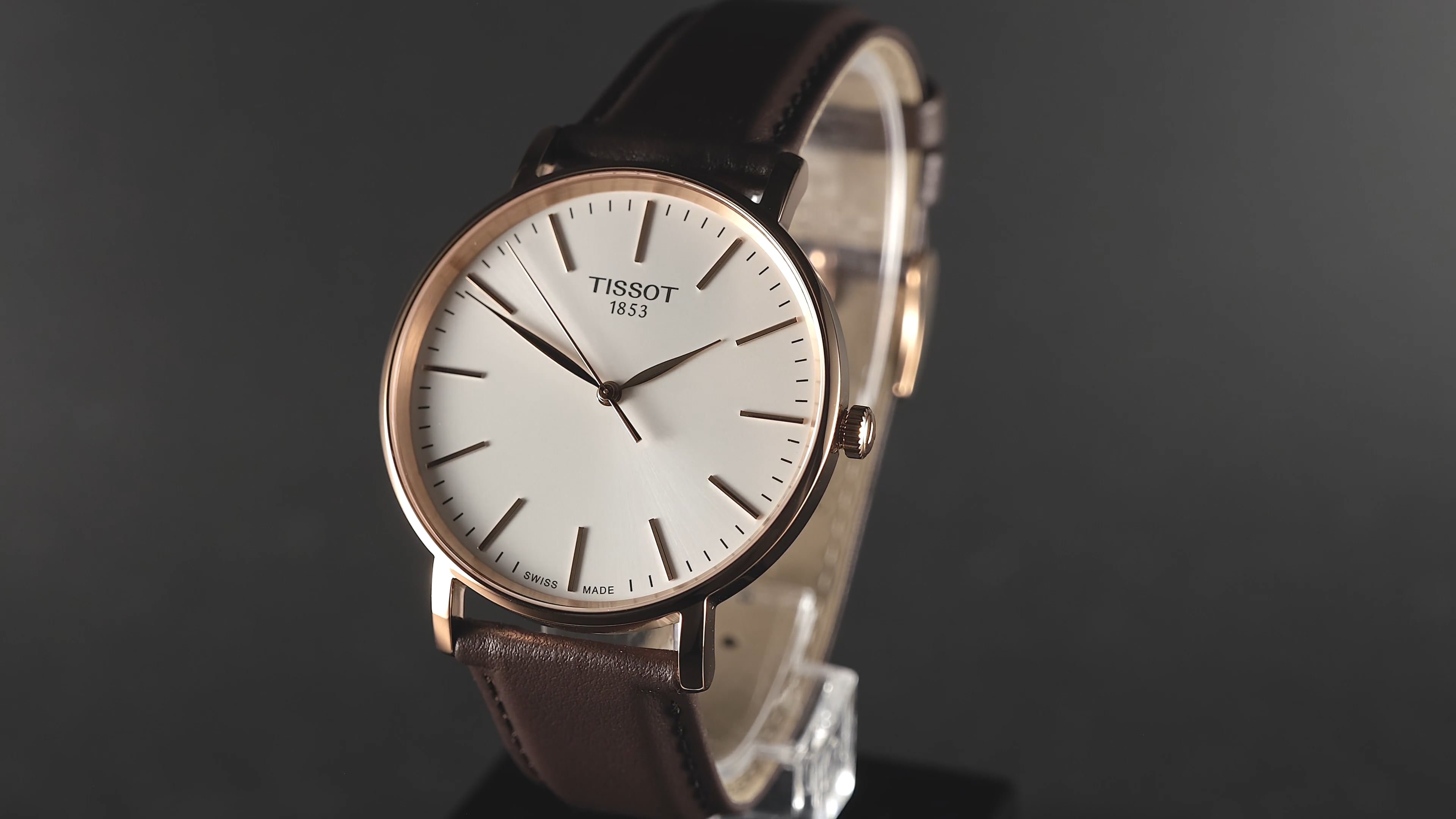 TISSOT -Everytime Gent Herrenuhr Braun Silber Quarz 40mm- T143 