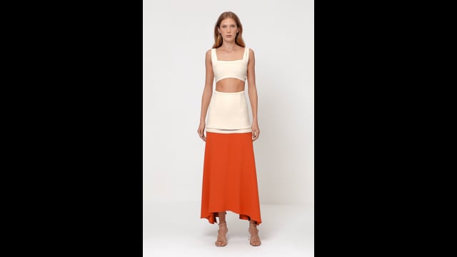 SAIA MIDI COM SAIA EM CREPE HORTENCIA