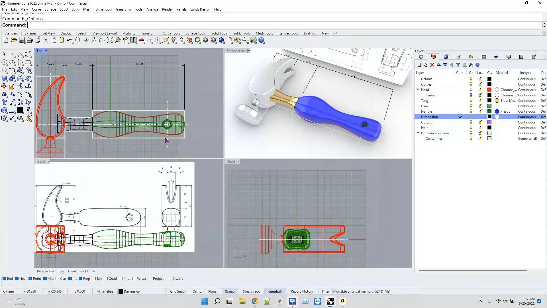 Rhino Dimension Basics 1 Linear Dimensions on Vimeo