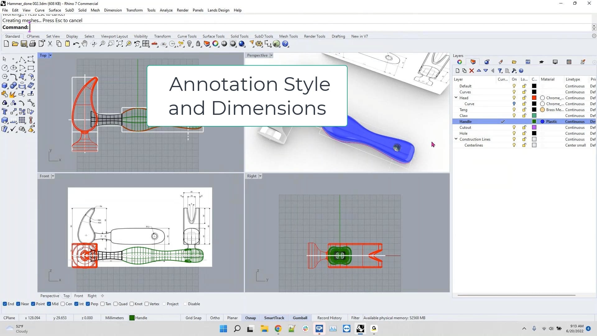 Rhino Dimension Basics - 0 Edit the Annotation Style on Vimeo