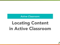 Active Classroom: Locating Content in Active Classroom