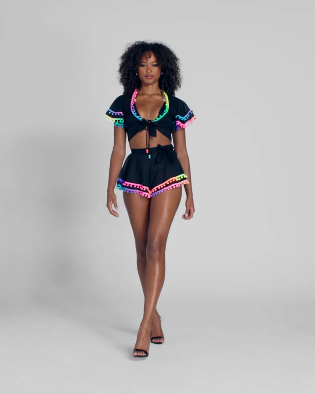 Modal Swim Coverup - Black Neon Trim