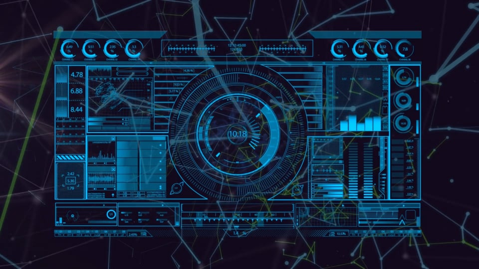 Animation of data processing and clock moving fast on screen Video from ...