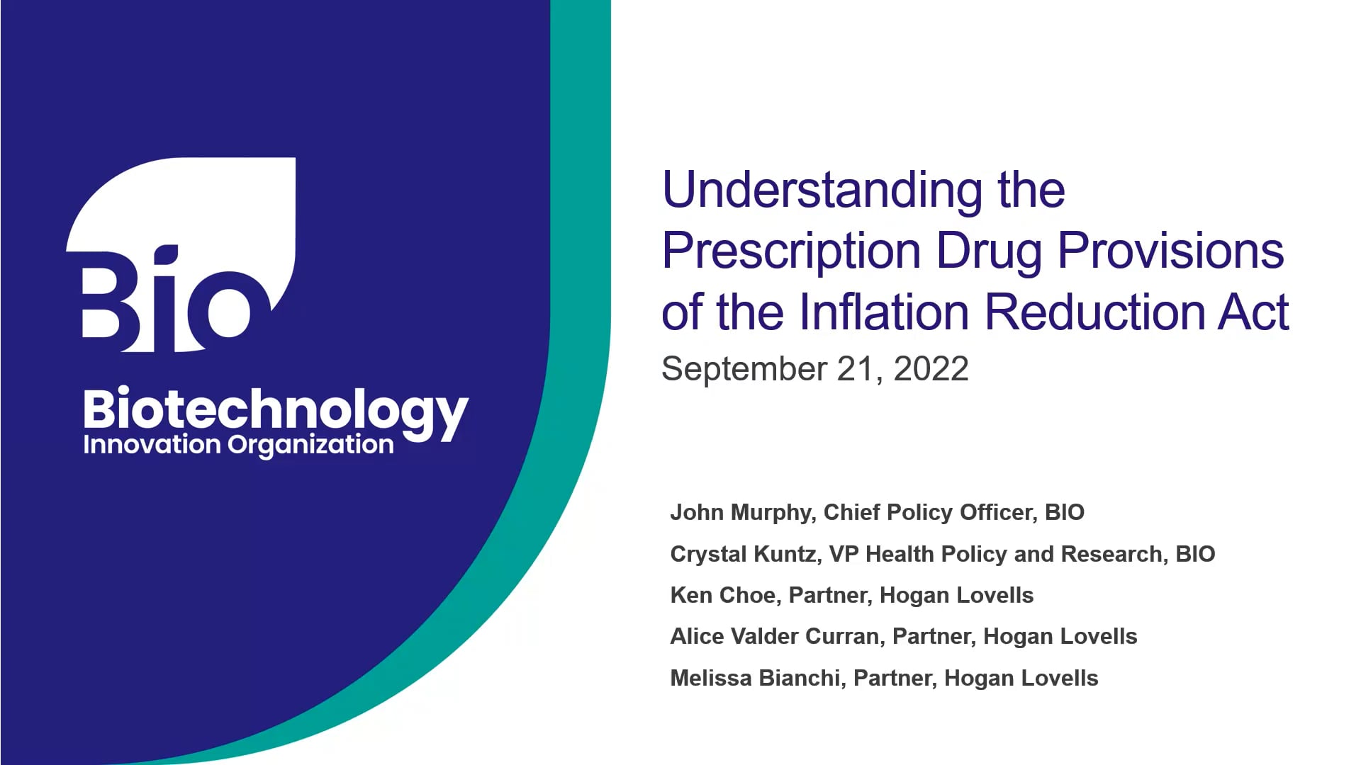 BIO Webinar—Understanding The Prescription Drug Provisions Of The ...