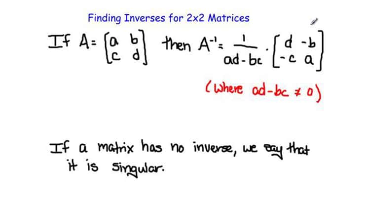 finding inverse matrix 2x2