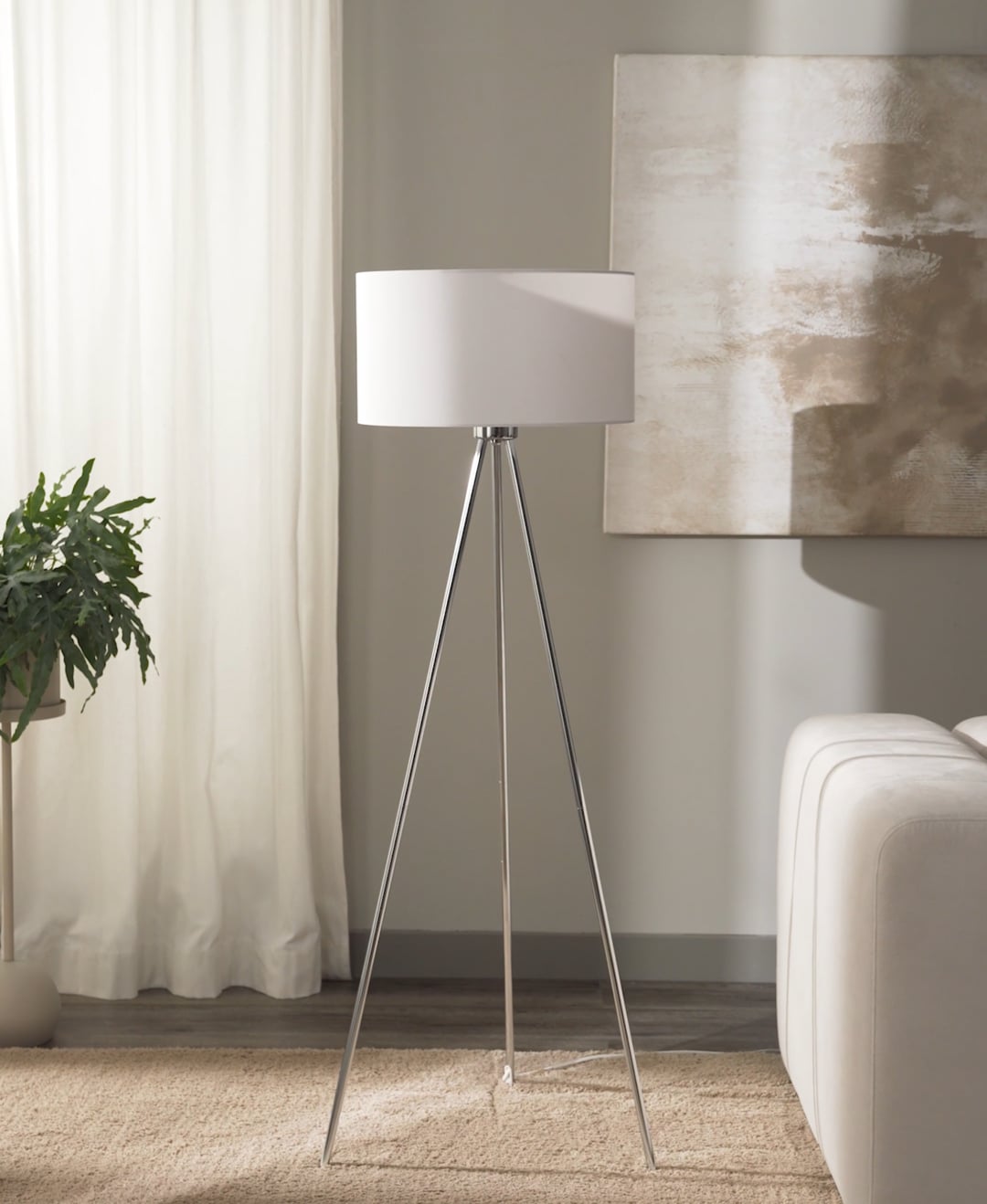 Tripod Stehlampe Cella Mit Stoffschirm Westwing