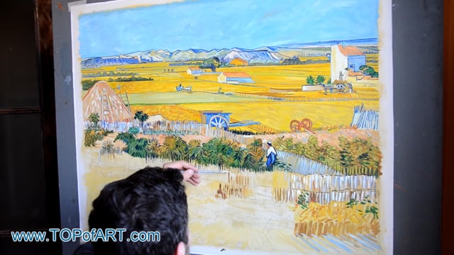 van Gogh | Harvest at La Crau with Montmajour | Painting Reproduction Video | TOPofART