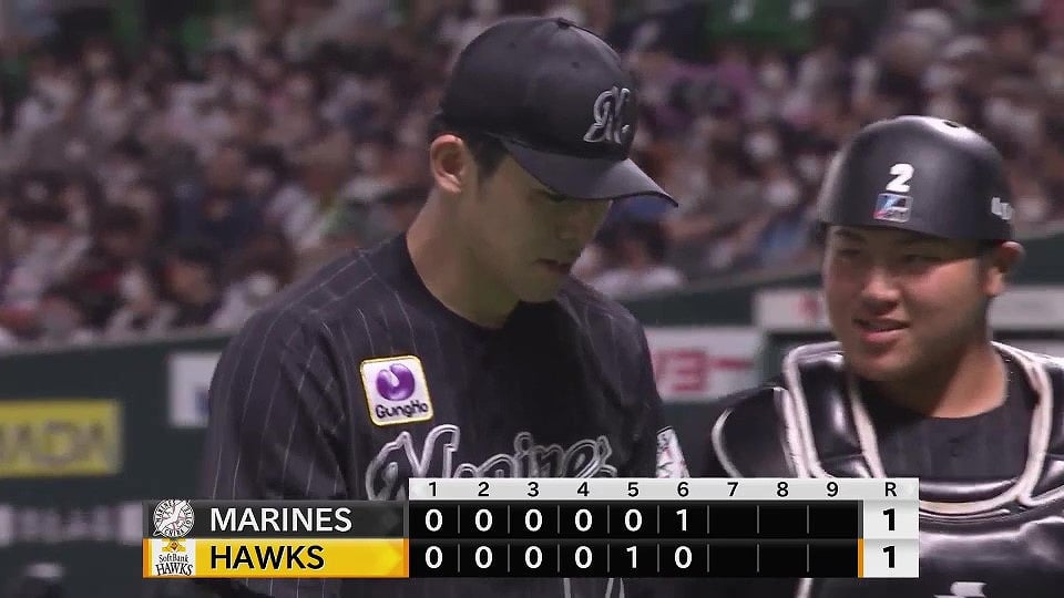 【6回裏】マリーンズ・佐々木朗希 6回5奪三振1失点の好投!! 2022年9月26日 福岡ソフトバンクホークス 対 千葉ロッテマリーンズ