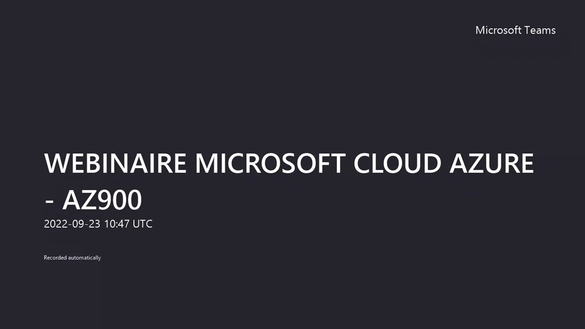 WEBINAIRE MICROSOFT CLOUD AZURE - AZ900-20220923_144714-PART2 on Vimeo