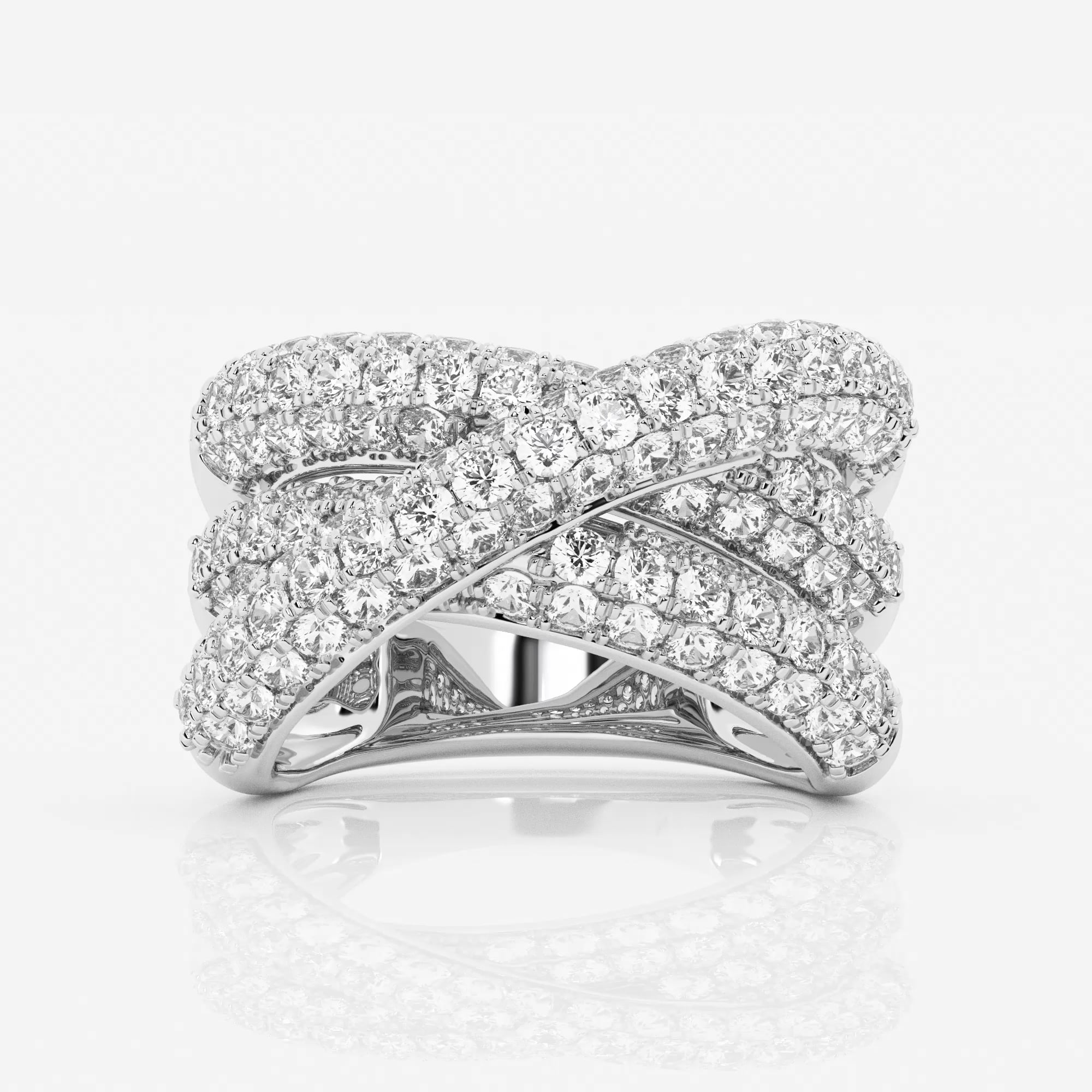 product video for 3 1/2 ctw Round Lab Grown Diamond Pave Crossover Fashion Band
