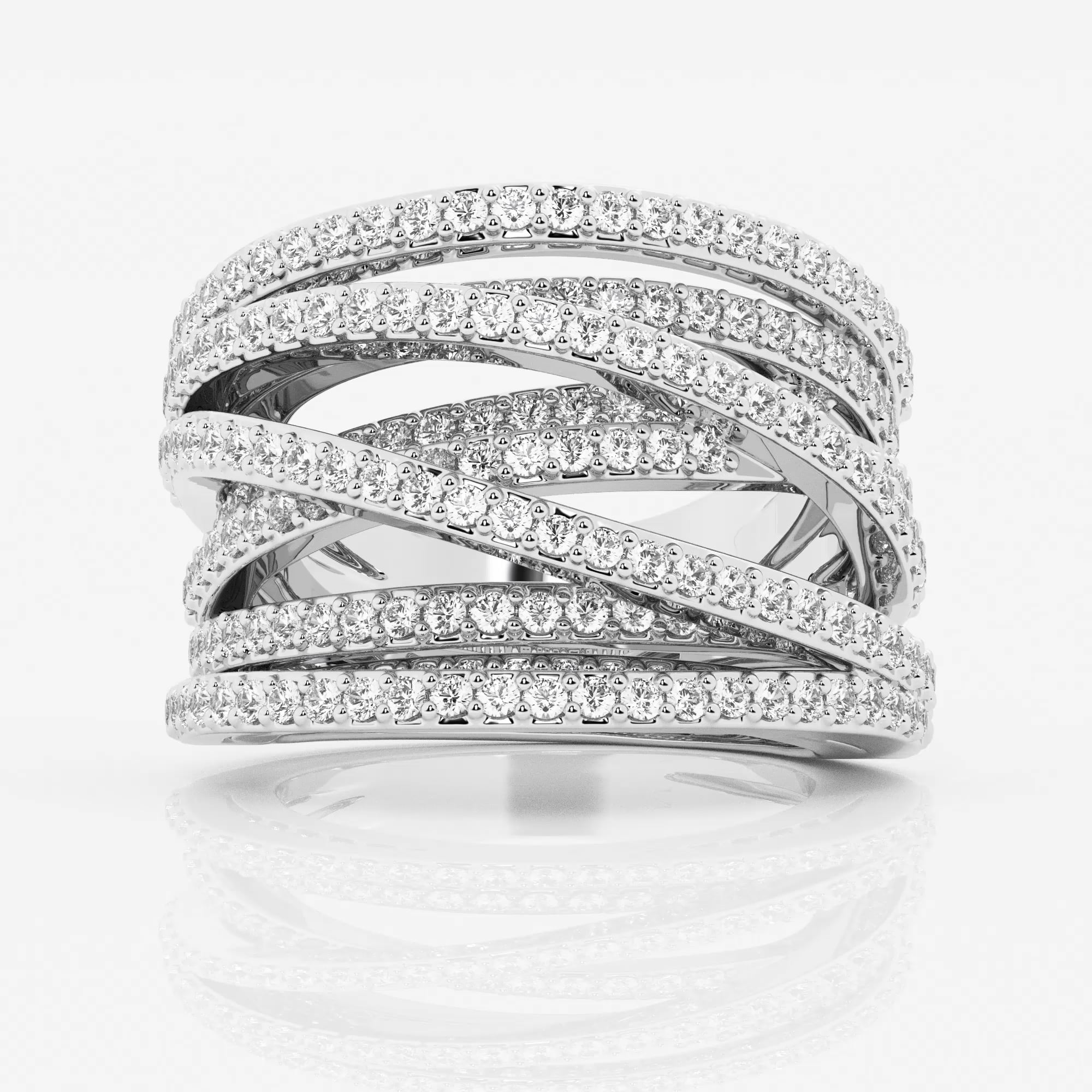 product video for 2 5/8 ctw Round Lab Grown Diamond Abstract Crossover Wide Fashion Band