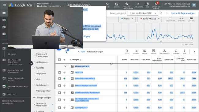 Erstanalyse: Google Ads Konto Heldentier
