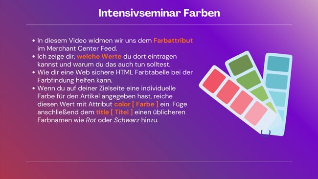 Intensivseminar Farben