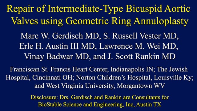 Repair of Intermediate-Type BAV using Geometric Ring Annuloplasty