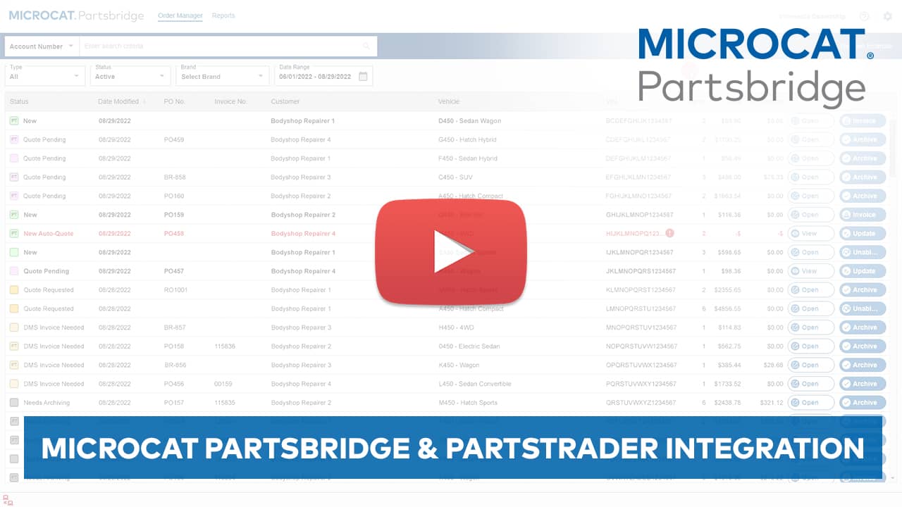 Microcat Partsbridge & PartsTrader Integration on Vimeo