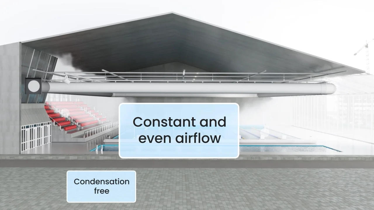 Air ducting solutions for pools by FabricAir
