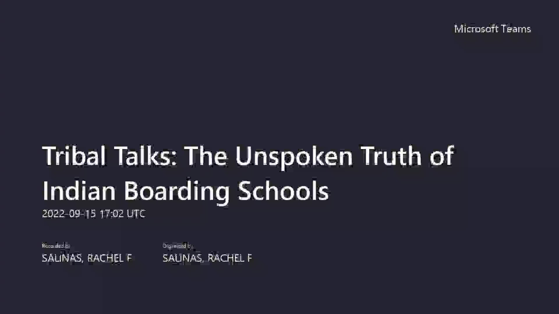 ICAE Tribal Talks: The Unspoken Truth of Indian Boarding Schools