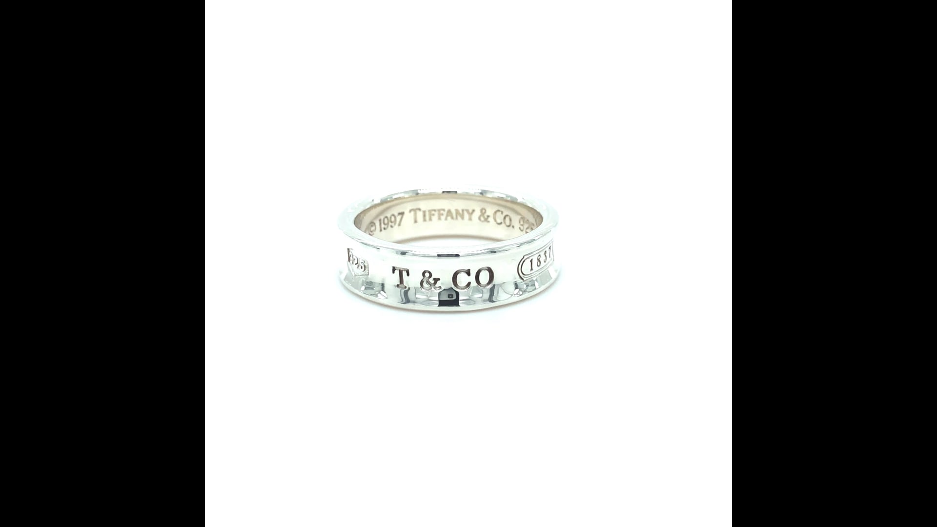 Tiffany and Co. 1837 Sterling Silver Contoured Band Ring, Medium 