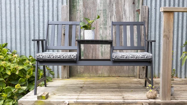 Jack Jill 2 Seater Black Timber Bench with Cushions