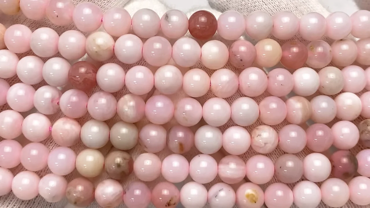ピンクオパール ラウンド6mm ｜天然石ビーズの卸問屋・通販ケンケン