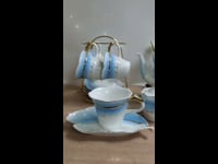 Feather Enamel Tea Set Porcelain Coffee Set