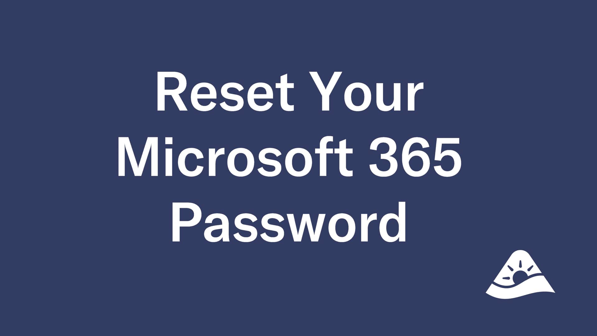 M365 Password Reset on Vimeo