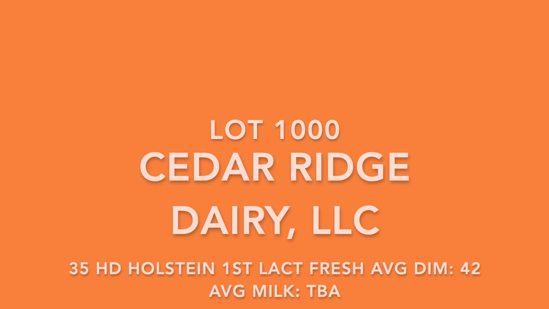 LOT 1000 CEDAR RIDGE DAIRY, LLC on Vimeo
