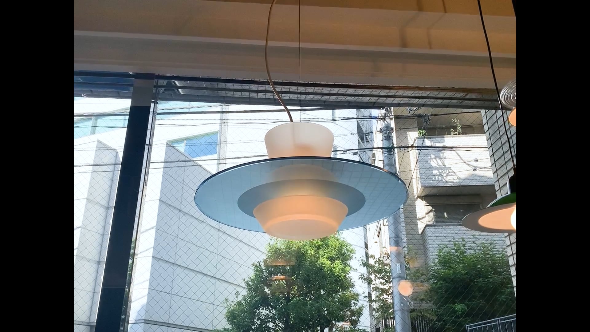 Zefiro3 Arteluce Frosted Glass Pendant 80s 90s Style For Sale at