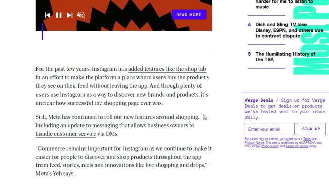 Stimmt es, dass Insta den Shop aus dem Newsfeed "verbannt"?
