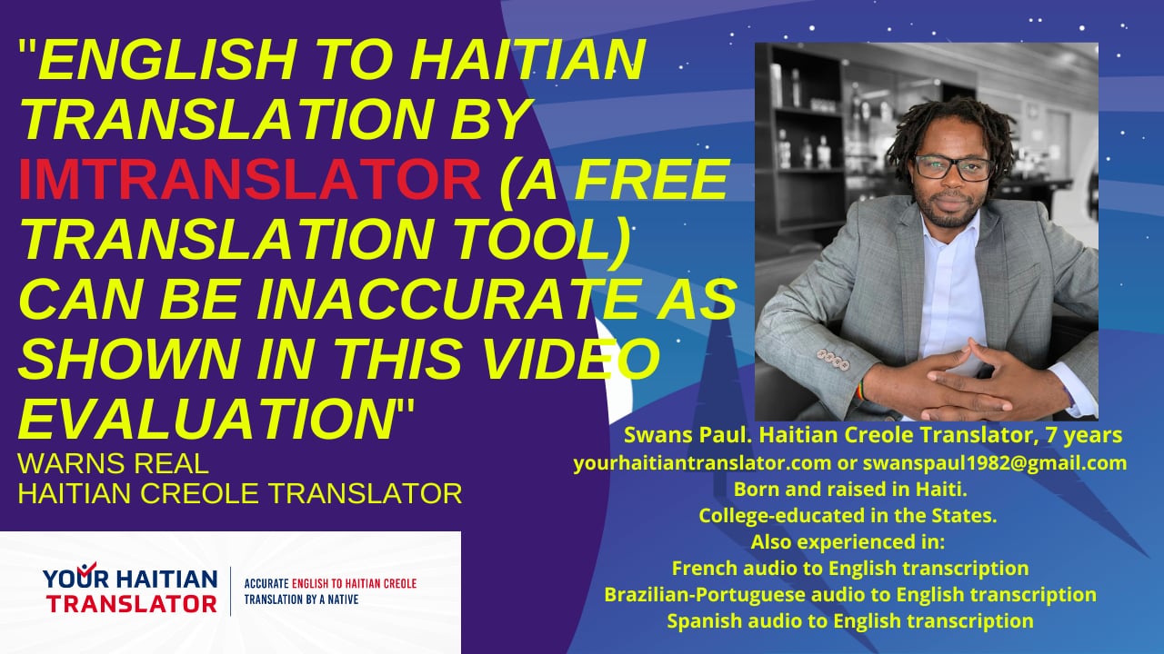 English to Haitian Creole Translation ImTranslator Errors and