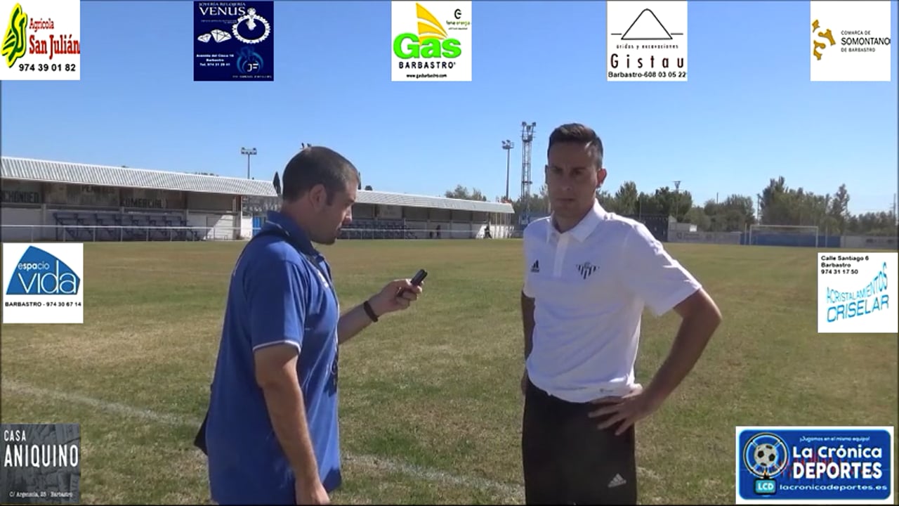 ASIER CASCÁN (Entrenador Casetas) UD Casetas 2-0 AD El Gancho CF / Jornada 3 / Regional Preferente Gr 2 / Fuente: YouTube Raúl Futbolero