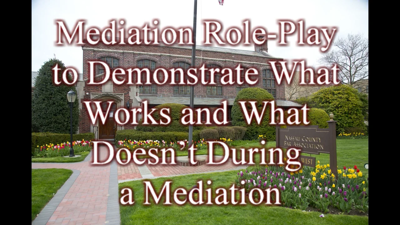 Mediation Role Play To Demonstrate What Works And What Doesn’t During A Mediation On Vimeo