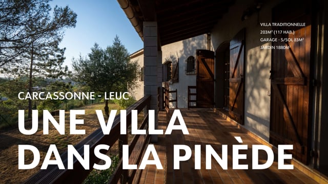 CARCASSONNE &ndash; LEUC Villa de 203m&sup2; (117m&sup2; habit.) avec vaste garage et jardin de 1880m&sup2;