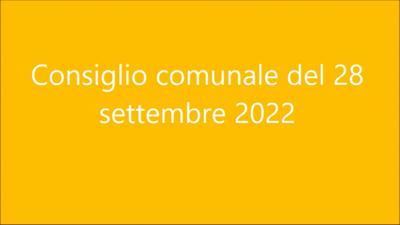 Consiglio comunale del 28-09-2022