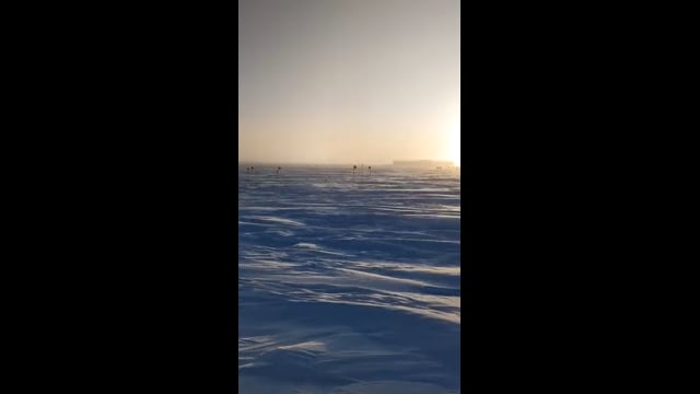 Il vento soffia la neve sui sastrugi, le immagini dall'Antartide