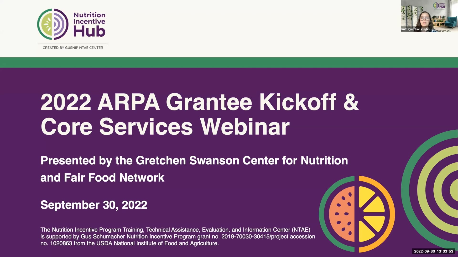 2022 ARPA Meritorious Kickoff & Core Services Webinar (ARPA Grantees