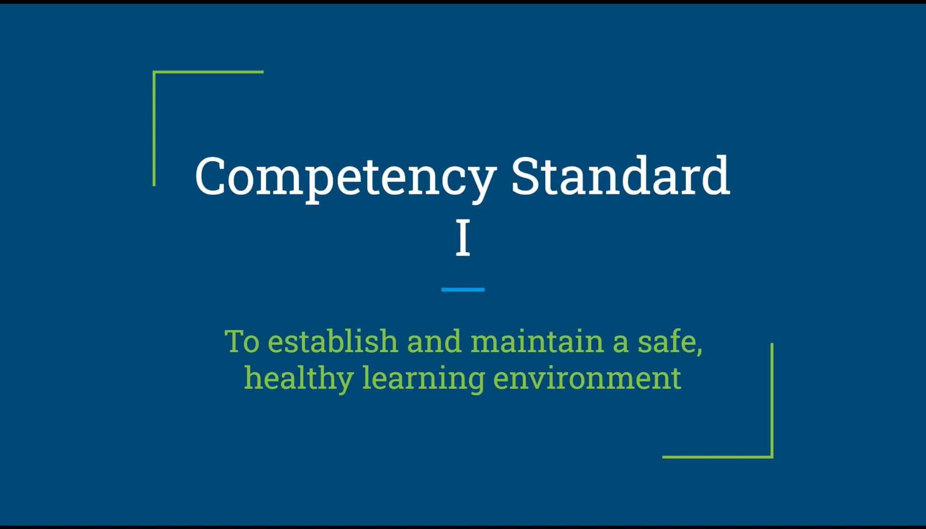 Competency Standard I on Vimeo