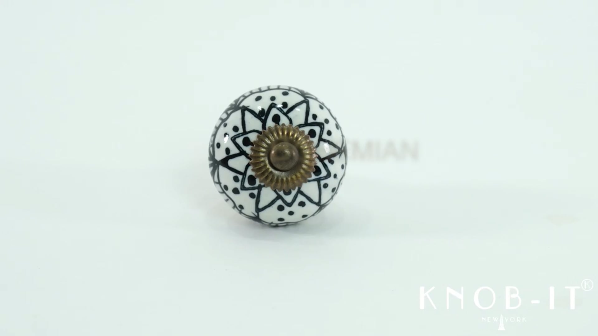 Knob-It Vintage Handpainted Ceramic Knobs, Set of 12, Pink/White/Gold