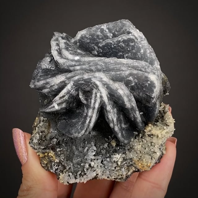 Calcite with Jamesonite inclusions - BAC23-04 - Herja Mine - Romania ...