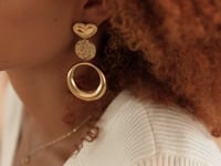 Dubbele ronde statement oorbellen met hart | My Jewellery