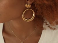 Ronde statement oorbellen met hart | My Jewellery